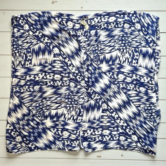 Michael Stars Blue & White Ikat Kimono / Wrap / Scarf – 100% Viscose - Picture 6 of 11